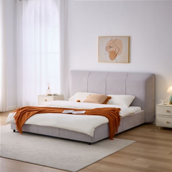 سرير سوبر كينغ كالما - رمادي 