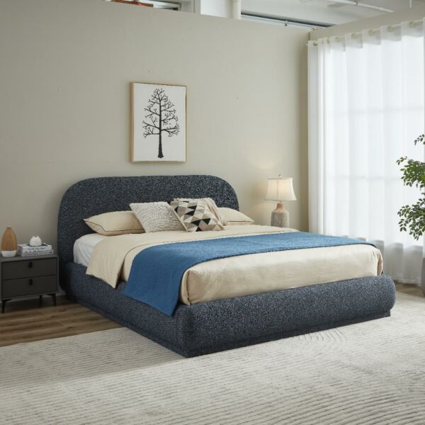 سرير كينغ منجد 180×200 سم ستيف - رمادي