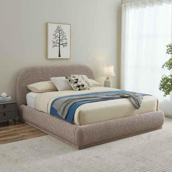 سرير كينغ منجد 180×200 سم ستيف - برتقالي فاتح