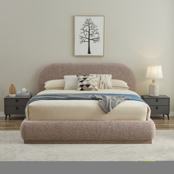 سرير كينغ منجد 180×200 سم ستيف - برتقالي فاتح