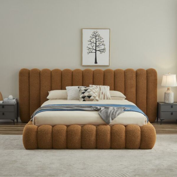سرير كينغ منجد 180×200 سم بيفرلي - برتقالي