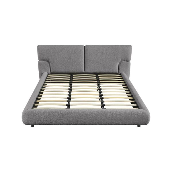 سرير كينغ بوكليه منجد 180×200 سم بوسطن - رمادي