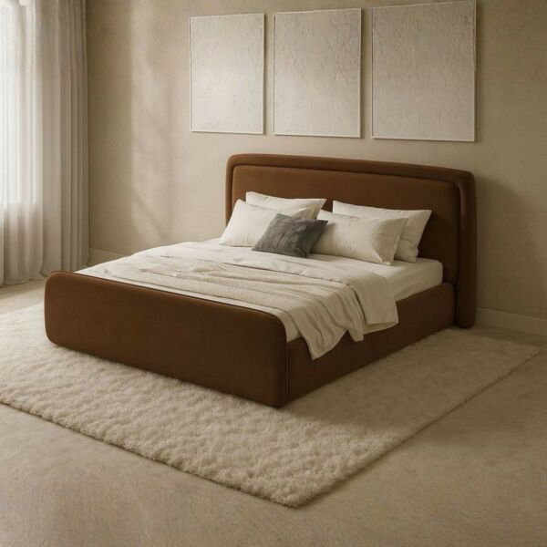 سرير كينغ ايدوان 180x200 سم - بني غامق