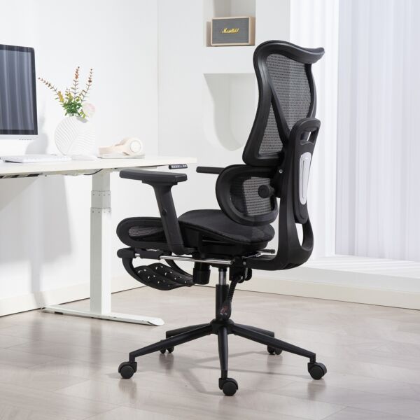 كرسي مكتب بظهر مرتفع قابل للتعديل ليزيس - اسود