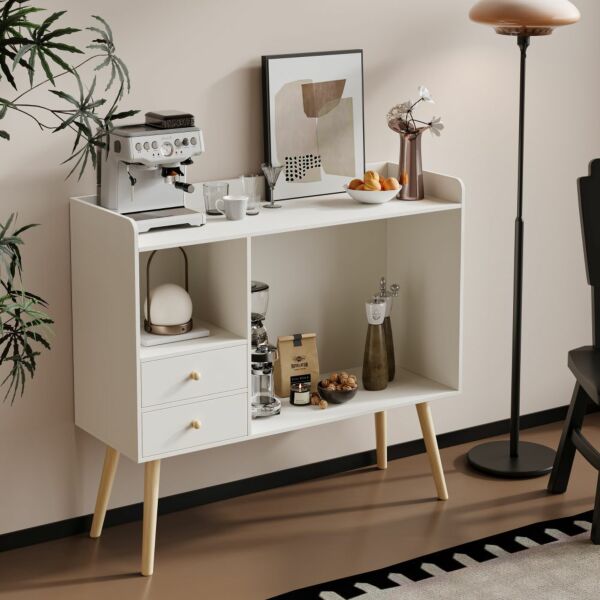 ركن قهوة كورنا عصري - أبيض