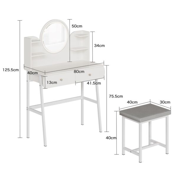 طاولة تزيين مع مرأة ومقعد سيرو