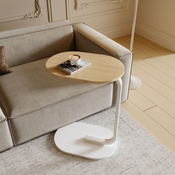 طاولة جانبية ساسو قطعتين - ابيض