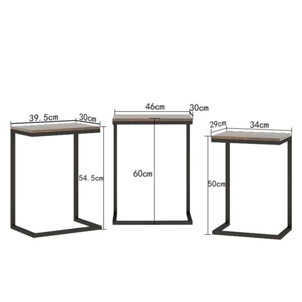 طقم طاولات جانبية متداخلة - بني