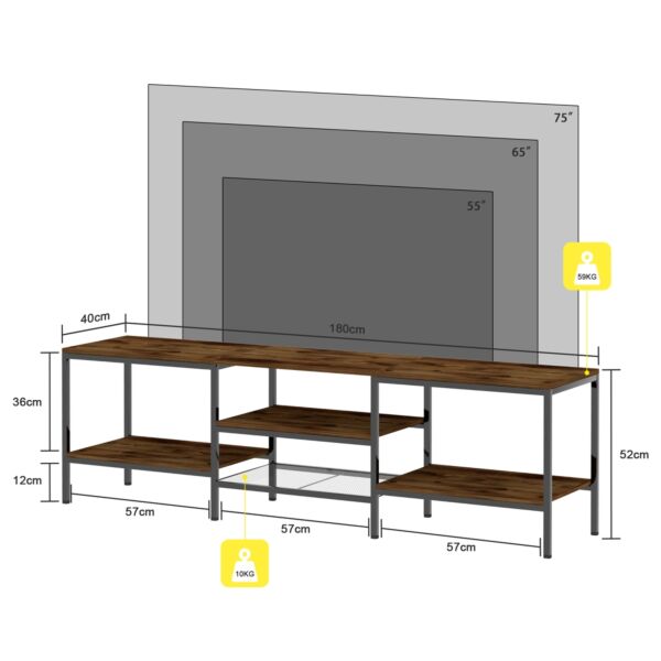 طاولة تلفزيون بوريك - بني