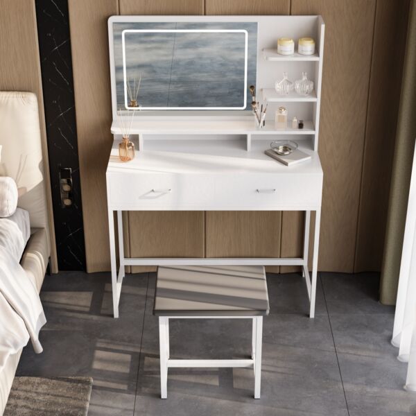 طاولة تزيين باسنت - ابيض