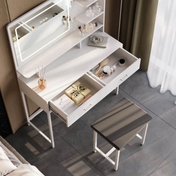 طاولة تزيين باسنت - ابيض