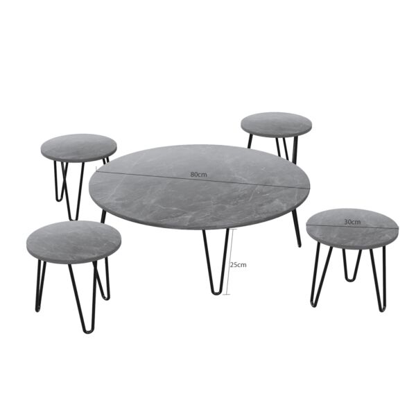 طقم طاولة 5 قطع مارانا - رمادي