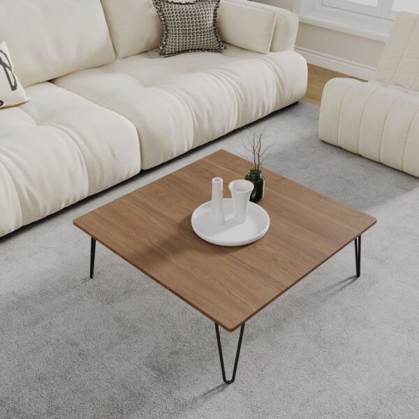 طقم طاولة قهوة 5 قطع  بيسك - بني