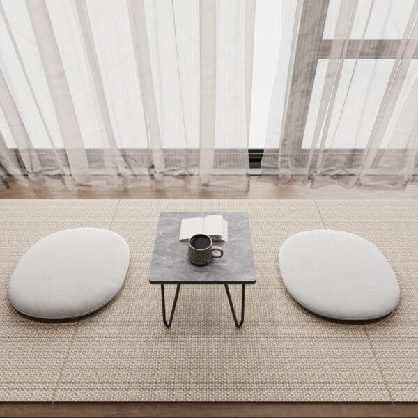 طقم طاولة قهوة 5 قطع بيسك - رمادي