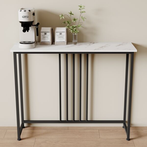 كونسول فنزولا - ابيض رخامي واسود