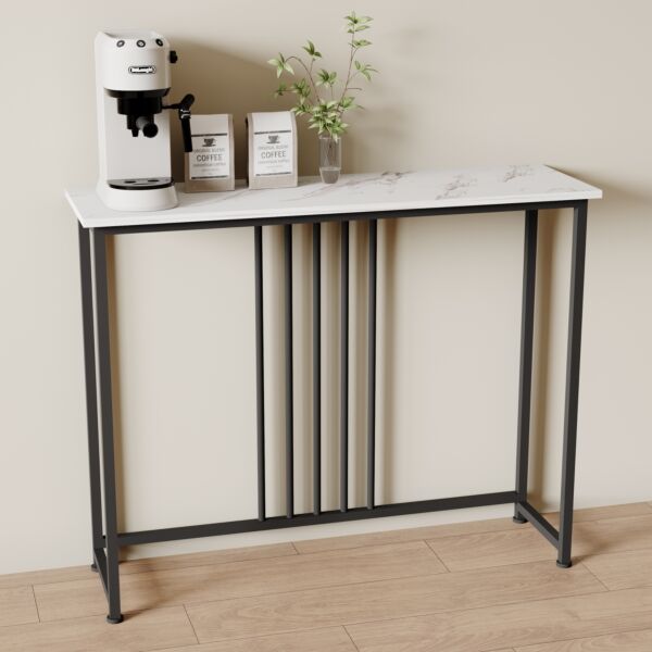 كونسول فنزولا - ابيض رخامي واسود