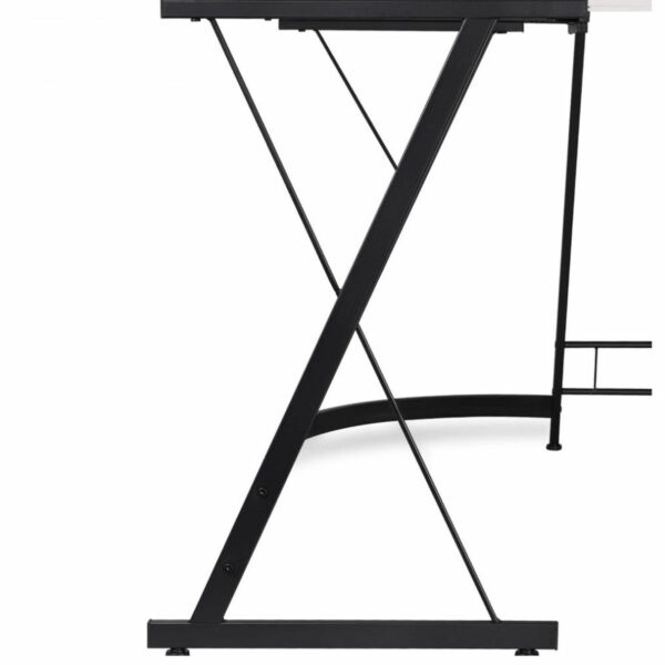 مكتب زاوية حرف L مع حامل شاشة قابل للعكس - اسود