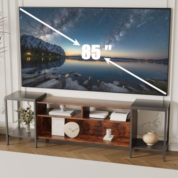 طاولة تلفزيون قابلة للتمدد مع مساحة تخزين - متعدد الالوان