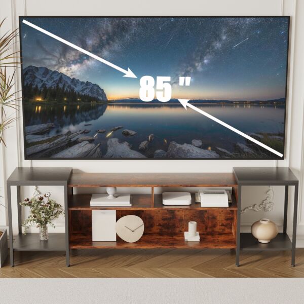 طاولة تلفزيون قابلة للتمدد مع مساحة تخزين - متعدد الالوان