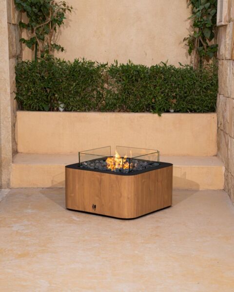 مدفأة أرافو مربعة - بيج واسود