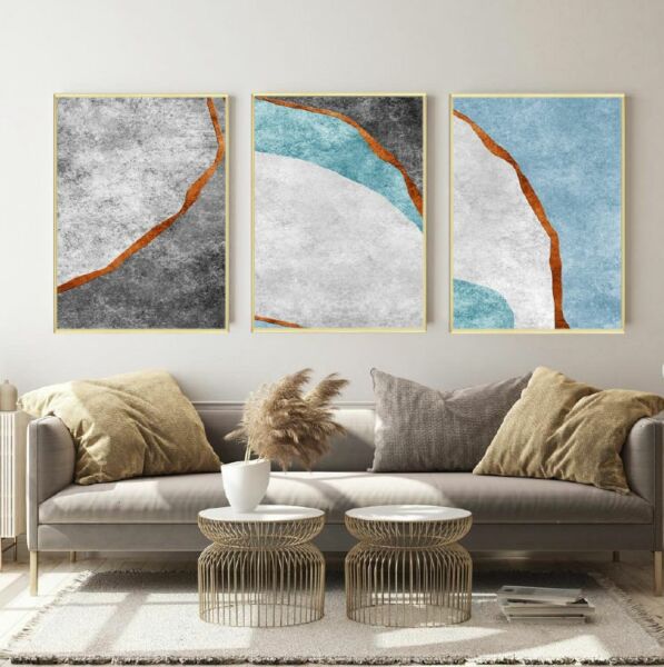 طقم 3 لوحات مودرن تايدس أرت
