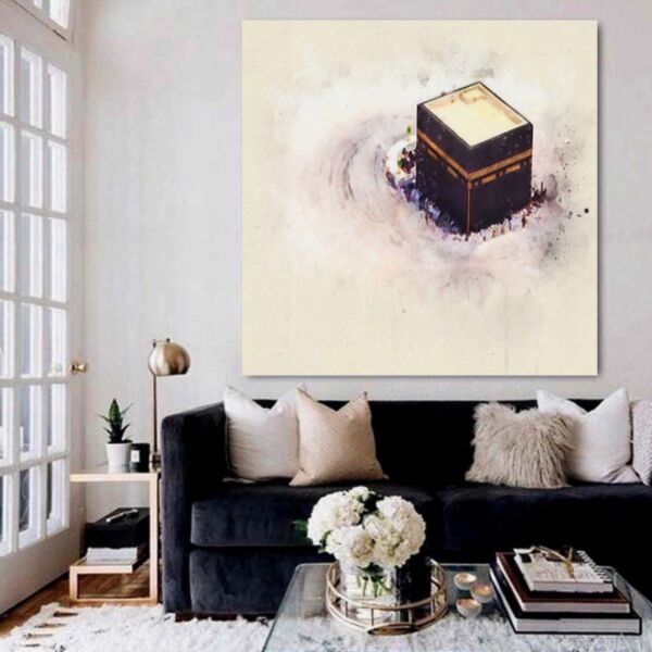 لوحة اسلامية للحرم المكي الشريف بطابع تجريدي