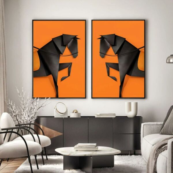 طقم مكون من لوحتين -هورس أبستراكت