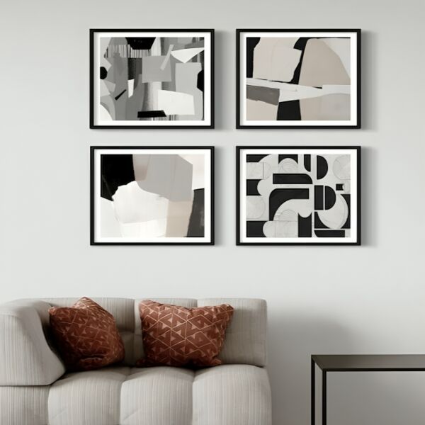 طقم لوحات كانفانس تجريدي 40×40 سم