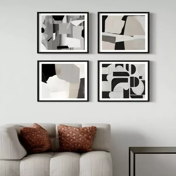 طقم لوحات كانفانس تجريدي 40×40 سم