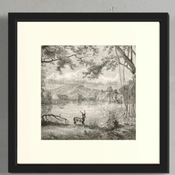 طقم لوحات جدارية كنفاس 6 قطع 40×40 سم - اسود