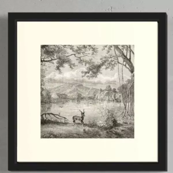 طقم لوحات جدارية كنفاس 6 قطع 40×40 سم - اسود
