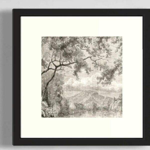 طقم لوحات جدارية كنفاس 6 قطع 40×40 سم - اسود