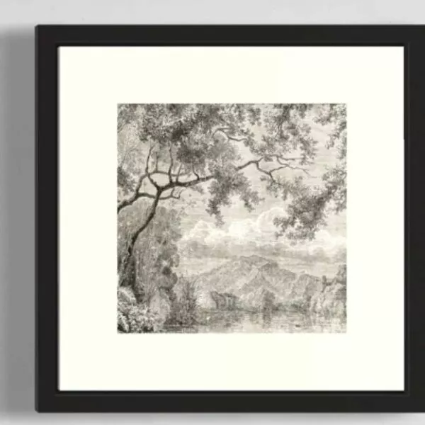 طقم لوحات جدارية كنفاس 6 قطع 40×40 سم - اسود