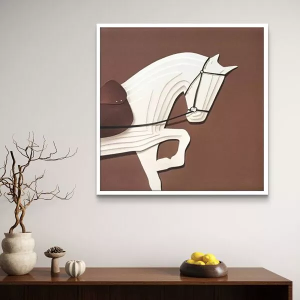 لوحة جدارية كنفاس حصان بأسلوب تجريدي حديث 55×55 سم