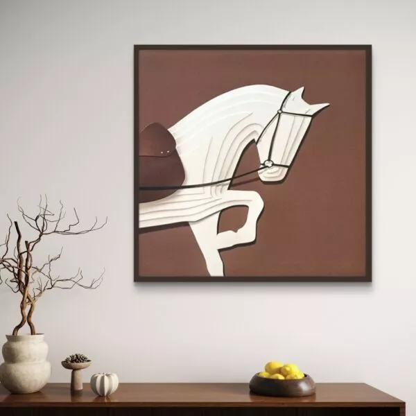 لوحة جدارية كنفاس حصان بأسلوب تجريدي حديث 55×55 سم