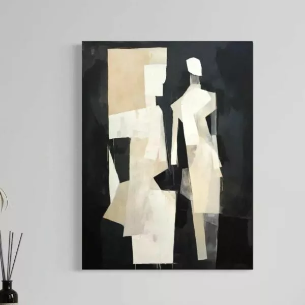 لوحة جدارية فنية بتصميم مودرن 80×100 سم يمين