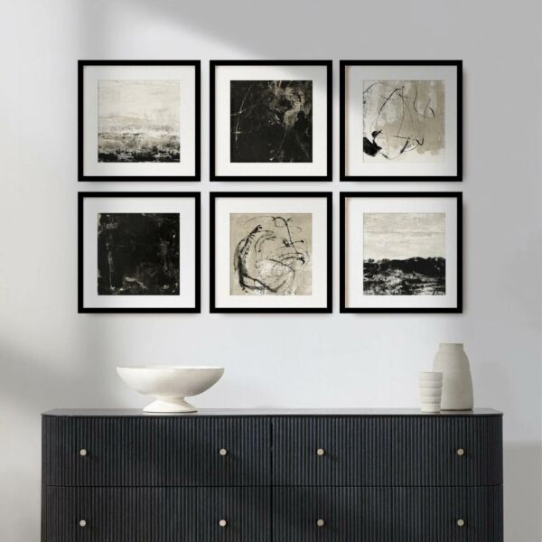 مجموعة لوحات جدارية 6 قطع كارفا 40x40 سم - برواز اسود