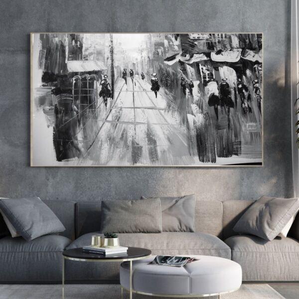 لوحة كانفس فن تجريدي توماس