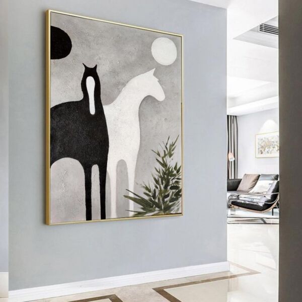 لوحة للخيل باسلوب تجريدي