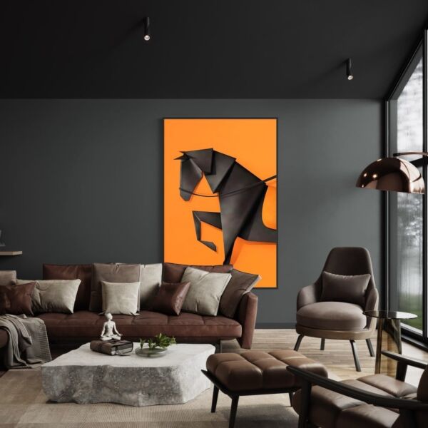 لوحة فنية بتصميم حصان