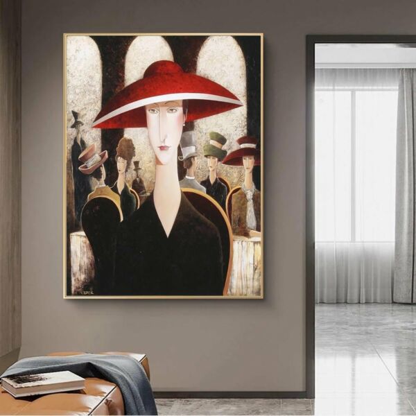 لوحة جدارية فنية تيباي 80x120 سم - برواز اسود