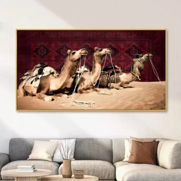 لوحة جدارية قماش كانفس برواز ذهبي 150x100 سم