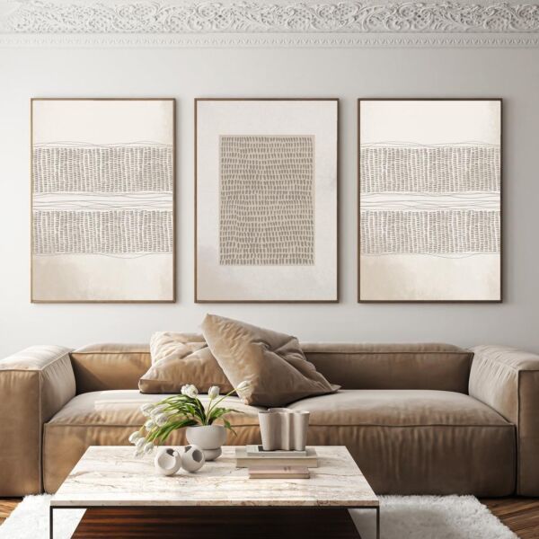 طقم لوحات 3 قطع جدارية فنية جيسبر