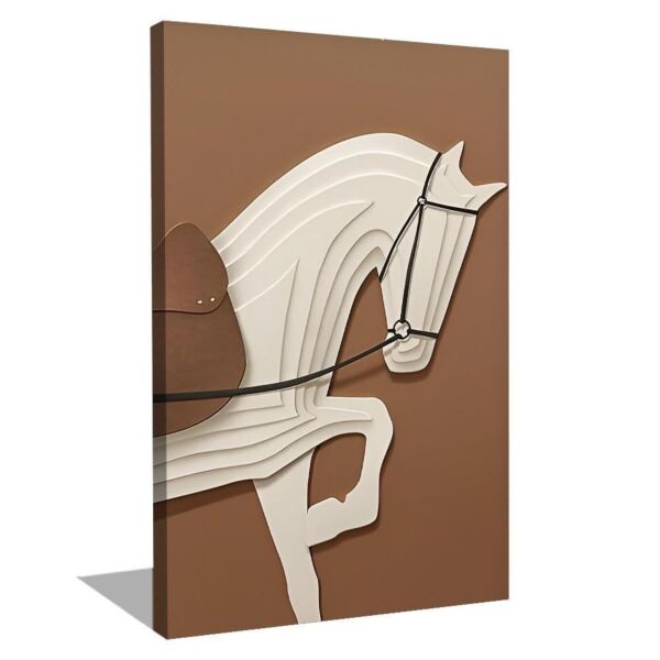 لوحة كنفاس حصان بأسلوب تجريدي حديث