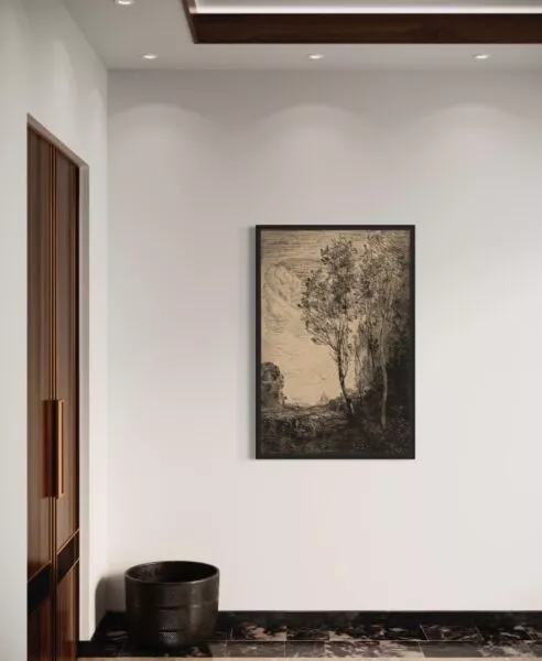 لوحة جدارية موردن بانل برواز اسود 120x80