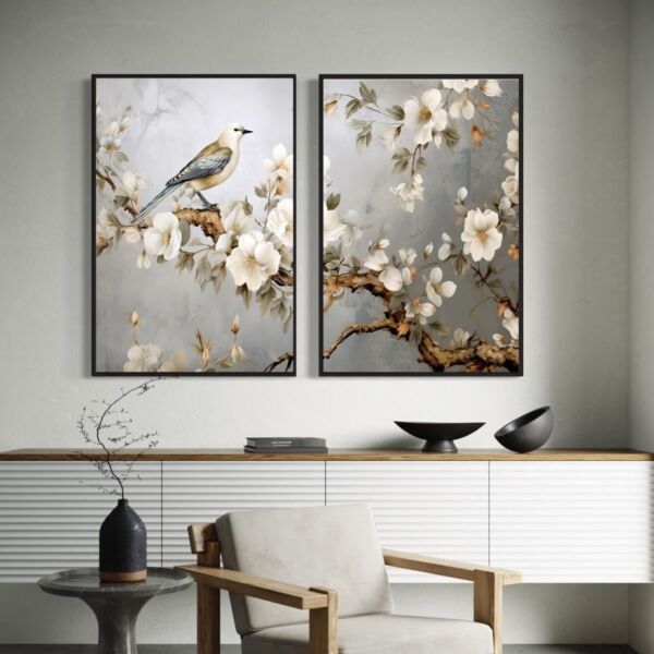 طقم مكون من لوحتين - بيرد أوف بلوسوم