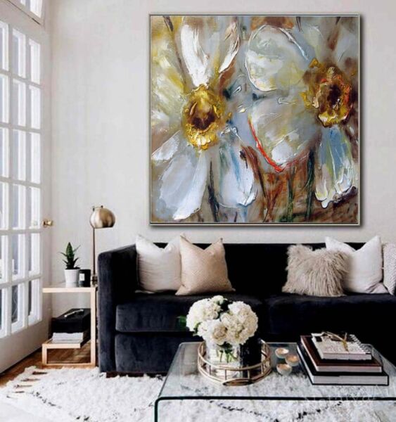 لوحة جدارية ورود باحجام كبيرة