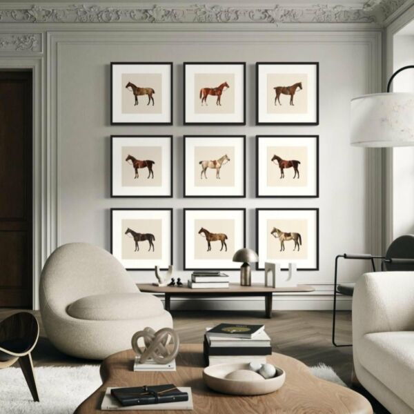 مجموعة لوحات جدارية 9 قطع يداس 40x40 سم - برواز اسود