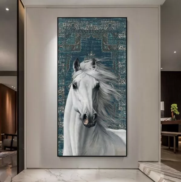 لوحة جدارية كنفاس - خيل مميزه