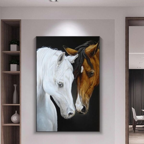 لوحة خيل باسلوب تجريدي